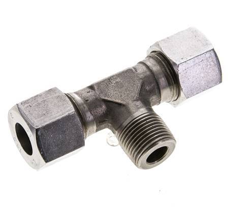 14S & M20x1.5 (con) Stainless Steel T-Shape Tee Cutting Fitting with Male Threads 630 bar ISO 8434-1