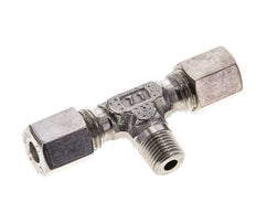 6L & M10x1 (con) Stainless Steel T-Shape Tee Compression Fitting with Male Threads 315 bar ISO 8434-1