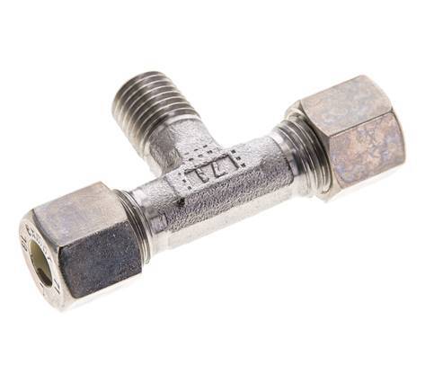 8L & M12x1.5 (con) Stainless Steel T-Shape Tee Compression Fitting with Male Threads 315 bar ISO 8434-1