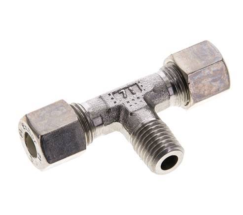 8L & M12x1.5 (con) Stainless Steel T-Shape Tee Compression Fitting with Male Threads 315 bar ISO 8434-1