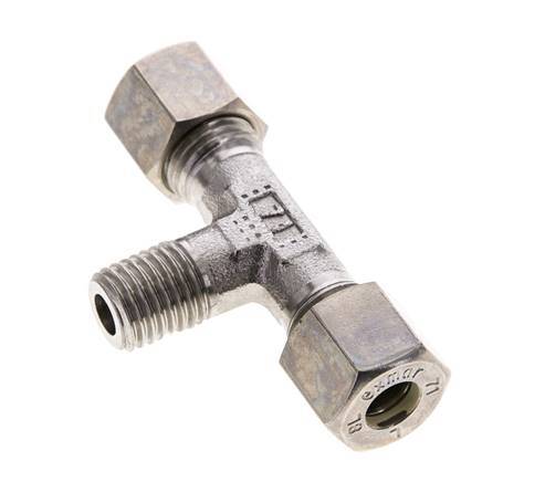 8L & M12x1.5 (con) Stainless Steel T-Shape Tee Compression Fitting with Male Threads 315 bar ISO 8434-1