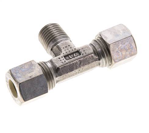 10L & M14x1.5 (con) Stainless Steel T-Shape Tee Compression Fitting with Male Threads 315 bar ISO 8434-1