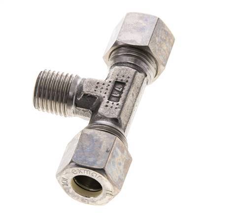 10L & M14x1.5 (con) Stainless Steel T-Shape Tee Compression Fitting with Male Threads 315 bar ISO 8434-1