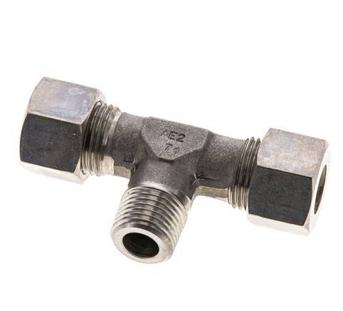 12L & M16x1.5 (con) Stainless Steel T-Shape Tee Compression Fitting with Male Threads 315 bar ISO 8434-1