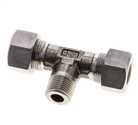 15L & M18x1.5 (con) Stainless Steel T-Shape Tee Compression Fitting with Male Threads 315 bar ISO 8434-1