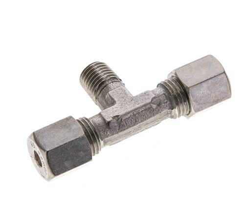 6S & M12x1.5 (con) Stainless Steel T-Shape Tee Compression Fitting with Male Threads 500 bar ISO 8434-1