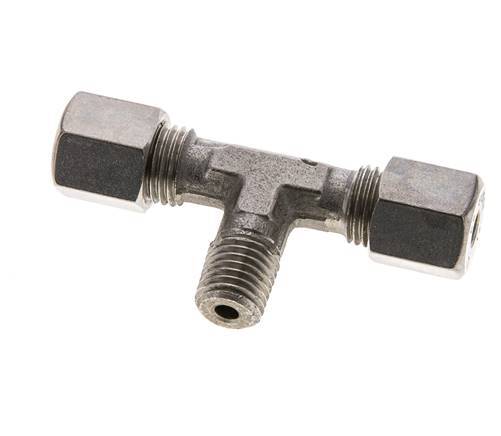 6S & M12x1.5 (con) Stainless Steel T-Shape Tee Compression Fitting with Male Threads 500 bar ISO 8434-1