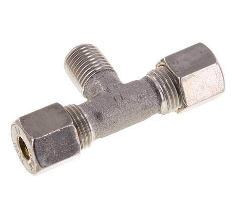 8S & M14x1.5 (con) Stainless Steel T-Shape Tee Compression Fitting with Male Threads 500 bar ISO 8434-1