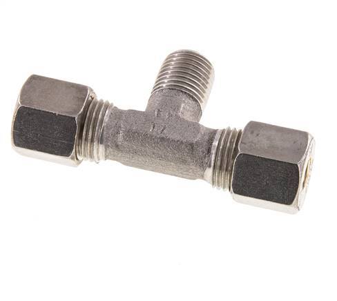 8S & M14x1.5 (con) Stainless Steel T-Shape Tee Compression Fitting with Male Threads 500 bar ISO 8434-1