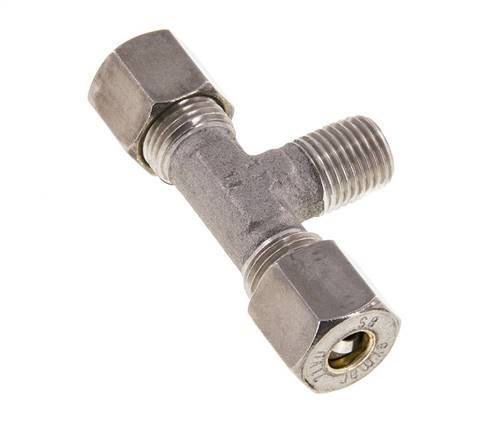 8S & M14x1.5 (con) Stainless Steel T-Shape Tee Compression Fitting with Male Threads 500 bar ISO 8434-1