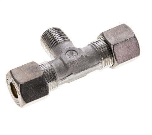 10S & M16x1.5 (con) Stainless Steel T-Shape Tee Compression Fitting with Male Threads 450 bar ISO 8434-1