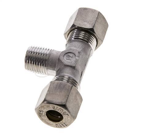 10S & M16x1.5 (con) Stainless Steel T-Shape Tee Compression Fitting with Male Threads 450 bar ISO 8434-1