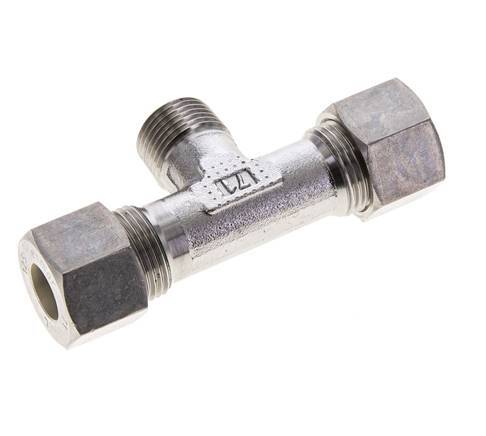 12S & M18x1.5 (con) Stainless Steel T-Shape Tee Compression Fitting with Male Threads 400 bar ISO 8434-1