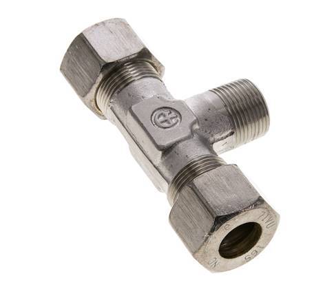 16S & M22x1.5 (con) Stainless Steel T-Shape Tee Compression Fitting with Male Threads 400 bar ISO 8434-1