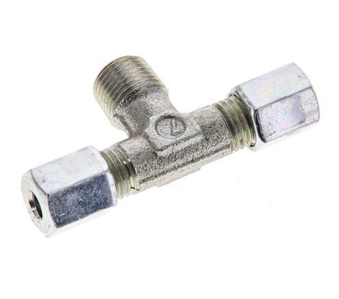 4LL & R1/8'' Zink plated Steel T-Shape Tee Cutting Fitting with Male Threads 100 bar ISO 8434-1