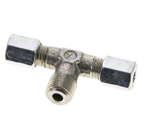 4LL & R1/8'' Zink plated Steel T-Shape Tee Cutting Fitting with Male Threads 100 bar ISO 8434-1