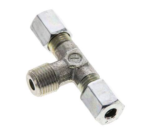4LL & R1/8'' Zink plated Steel T-Shape Tee Cutting Fitting with Male Threads 100 bar ISO 8434-1