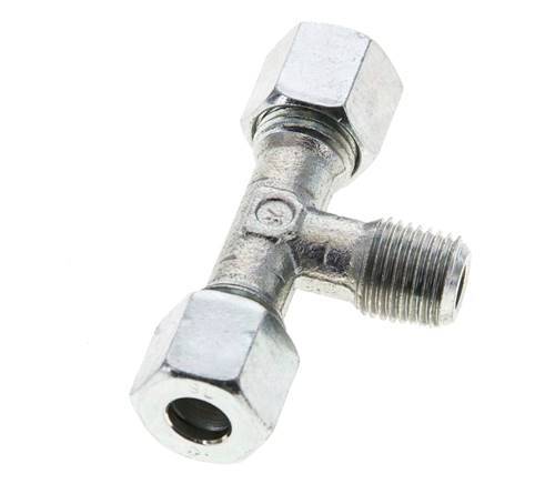 8L & R1/4'' Zink plated Steel T-Shape Tee Cutting Fitting with Male Threads 315 bar ISO 8434-1