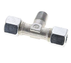 10L & R1/4'' Zink plated Steel T-Shape Tee Cutting Fitting with Male Threads 315 bar ISO 8434-1
