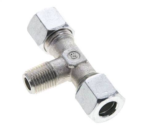 10L & R1/4'' Zink plated Steel T-Shape Tee Cutting Fitting with Male Threads 315 bar ISO 8434-1