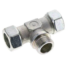 28L & G1'' Zink plated Steel T-Shape Tee Cutting Fitting with Male Threads 160 bar ISO 8434-1