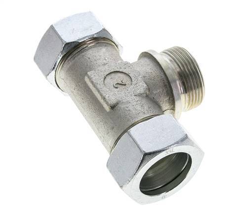 35L & G1-1/4'' Zink plated Steel T-Shape Tee Cutting Fitting with Male Threads 160 bar ISO 8434-1