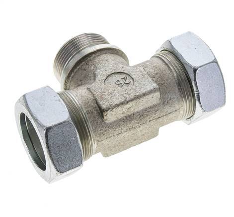 42L & G1-1/2'' Zink plated Steel T-Shape Tee Cutting Fitting with Male Threads 160 bar ISO 8434-1