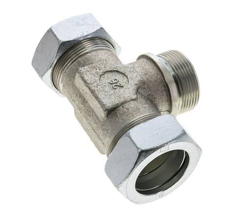 42L & G1-1/2'' Zink plated Steel T-Shape Tee Cutting Fitting with Male Threads 160 bar ISO 8434-1