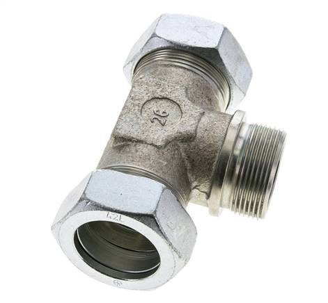 42L & G1-1/2'' Zink plated Steel T-Shape Tee Cutting Fitting with Male Threads 160 bar ISO 8434-1