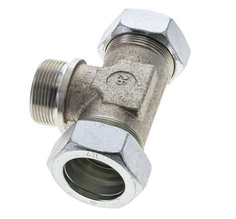 42L & G1-1/2'' Zink plated Steel T-Shape Tee Cutting Fitting with Male Threads 160 bar ISO 8434-1