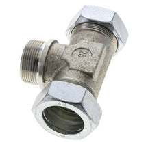 42L & G1-1/2'' Zink plated Steel T-Shape Tee Cutting Fitting with Male Threads 160 bar ISO 8434-1