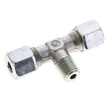 8S & R1/4'' Zink plated Steel T-Shape Tee Cutting Fitting with Male Threads 630 bar ISO 8434-1