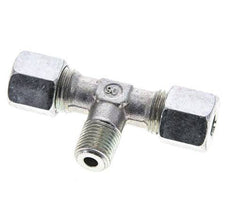 8S & R1/4'' Zink plated Steel T-Shape Tee Cutting Fitting with Male Threads 630 bar ISO 8434-1