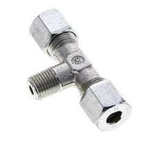 8S & R1/4'' Zink plated Steel T-Shape Tee Cutting Fitting with Male Threads 630 bar ISO 8434-1