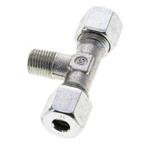8S & R1/4'' Zink plated Steel T-Shape Tee Cutting Fitting with Male Threads 630 bar ISO 8434-1