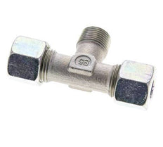 10S & R3/8'' Zink plated Steel T-Shape Tee Cutting Fitting with Male Threads 630 bar ISO 8434-1