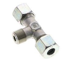 10S & R3/8'' Zink plated Steel T-Shape Tee Cutting Fitting with Male Threads 630 bar ISO 8434-1