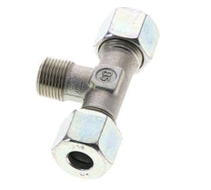 10S & R3/8'' Zink plated Steel T-Shape Tee Cutting Fitting with Male Threads 630 bar ISO 8434-1