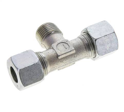 14S & R1/2'' Zink plated Steel T-Shape Tee Cutting Fitting with Male Threads 630 bar ISO 8434-1