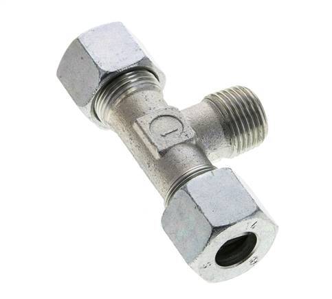 14S & R1/2'' Zink plated Steel T-Shape Tee Cutting Fitting with Male Threads 630 bar ISO 8434-1