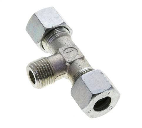 14S & R1/2'' Zink plated Steel T-Shape Tee Cutting Fitting with Male Threads 630 bar ISO 8434-1