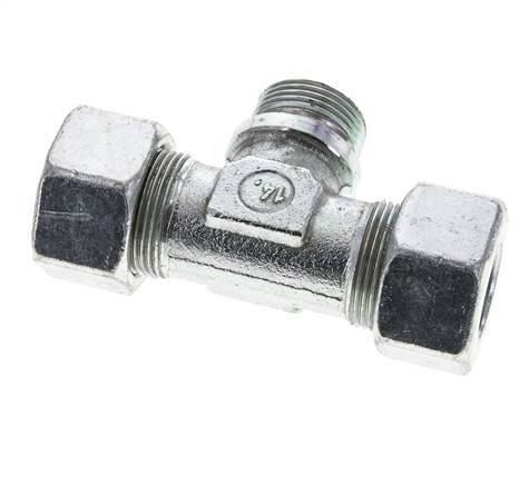25S & G1'' Zink plated Steel T-Shape Tee Cutting Fitting with Male Threads 400 bar ISO 8434-1