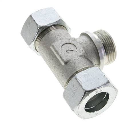 30S & G1-1/4'' Zink plated Steel T-Shape Tee Cutting Fitting with Male Threads 400 bar ISO 8434-1