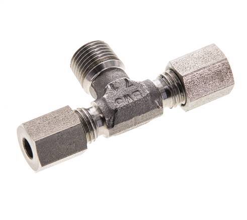 4LL & R1/8'' Stainless Steel T-Shape Tee Cutting Fitting with Male Threads 100 bar ISO 8434-1