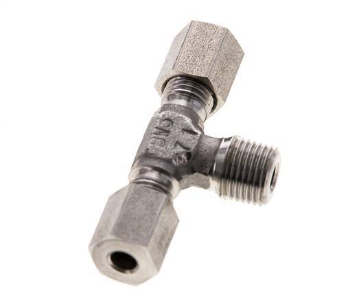 4LL & R1/8'' Stainless Steel T-Shape Tee Cutting Fitting with Male Threads 100 bar ISO 8434-1