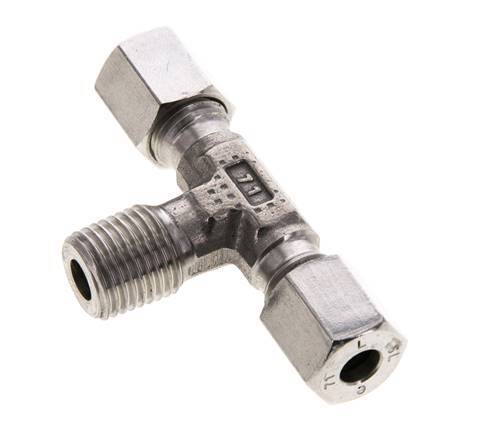 6L & R1/4'' Stainless Steel T-Shape Tee Cutting Fitting with Male Threads 315 bar ISO 8434-1