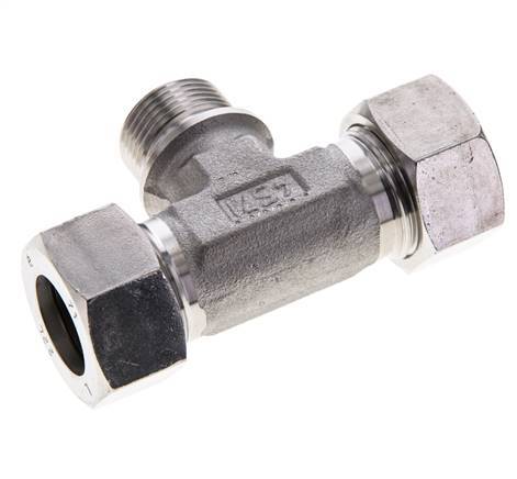 22L & G3/4'' Stainless Steel T-Shape Tee Cutting Fitting with Male Threads 160 bar ISO 8434-1