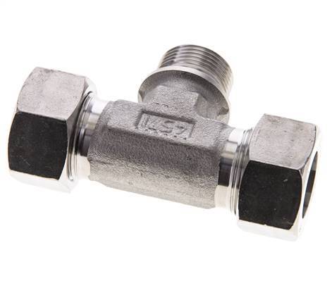 22L & G3/4'' Stainless Steel T-Shape Tee Cutting Fitting with Male Threads 160 bar ISO 8434-1