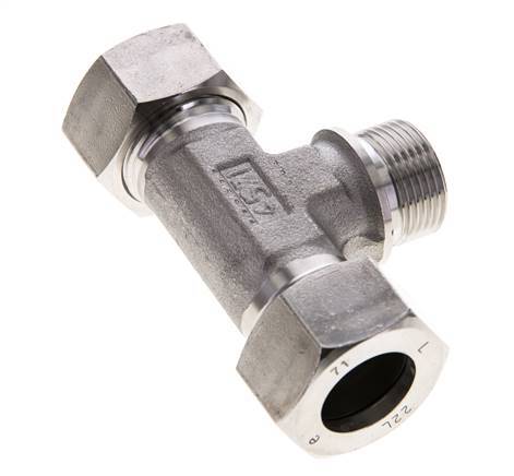 22L & G3/4'' Stainless Steel T-Shape Tee Cutting Fitting with Male Threads 160 bar ISO 8434-1