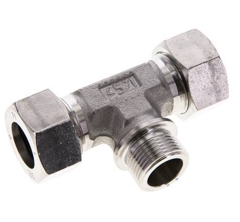 22L & G3/4'' Stainless Steel T-Shape Tee Cutting Fitting with Male Threads 160 bar ISO 8434-1